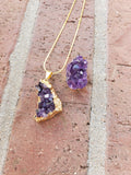  Gold plated amethyst cluster pendant with 18" chain. 