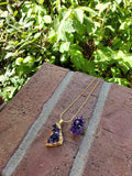  Gold plated amethyst cluster pendant with 18" chain. 