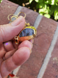  Gold plated amethyst cluster pendant with 18" chain. 