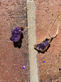  Gold plated amethyst cluster pendant with 18" chain. 
