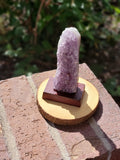 Amethyst Geodes on Wooden Stand