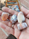 Small 1-2 inch wide Polished Grade AA Pink Lace Agates from Botswana.