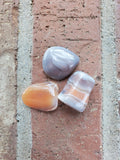 Small 1-2 inch wide Polished Grade AA Pink Lace Agates from Botswana.