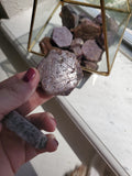 Rough Ruby Hexagon Stone from India. 1-2 inches wide 