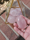 amazingly clear jelly rose quatz spheres from Madagascar