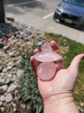 amazingly clear jelly rose quatz spheres from Madagascar