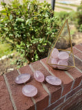 amazingly clear jelly rose quatz spheres from Madagascar