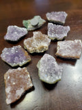 1 3-4 inch Clear Quartz or Amethyst Cluster mounted on magnet.