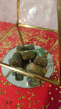 Hand-polished Ruby on Fuchsite stones from India. 1-2 inch wide each.